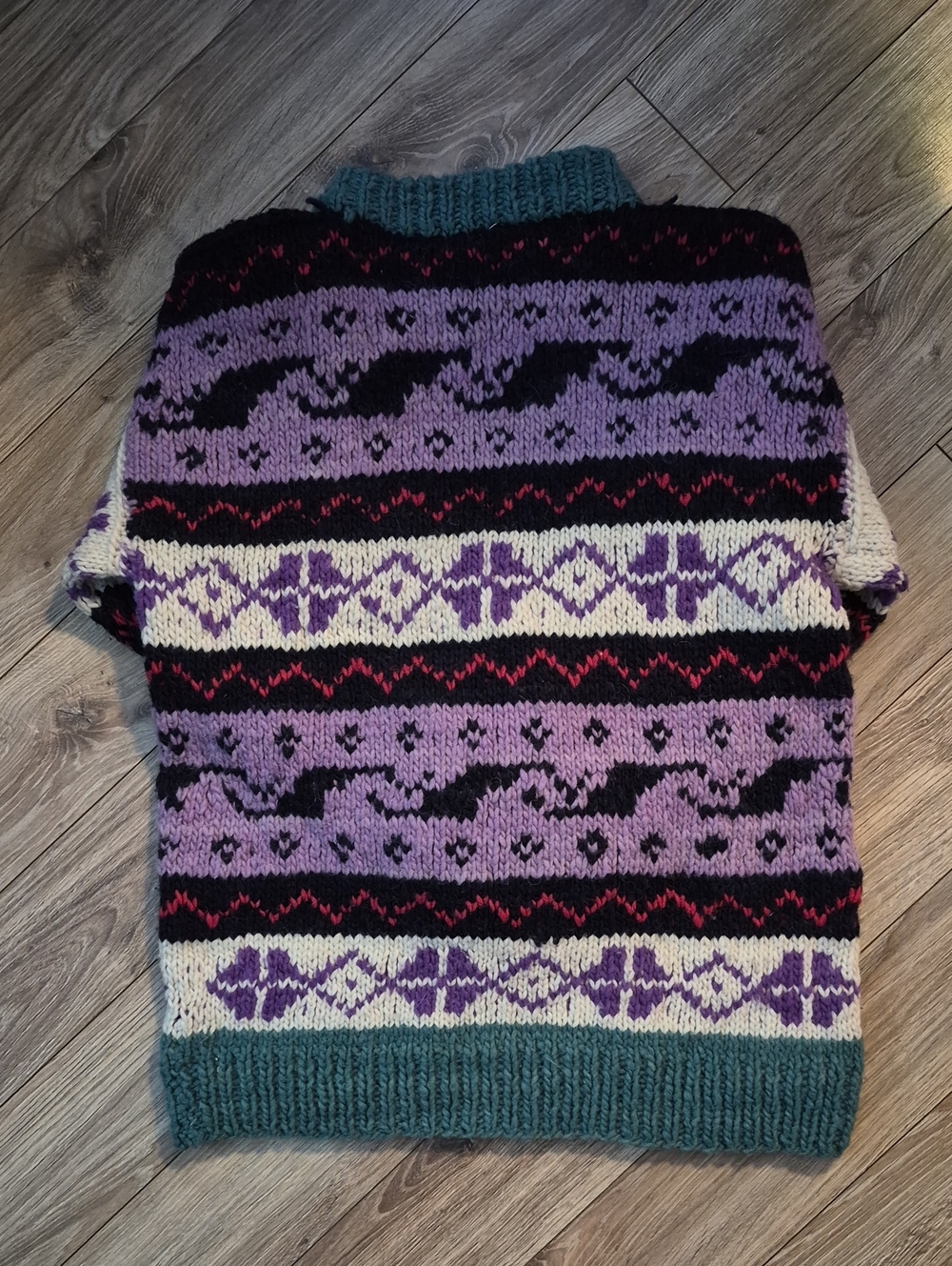 Vintage Size Medium / Large INCA Wear Thick Chunky Knit Wool Sweater Ecuador - Picture 3 of 10